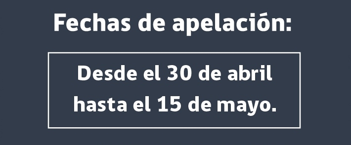 fechas de apelación